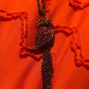 Red Owl Pendant Necklace